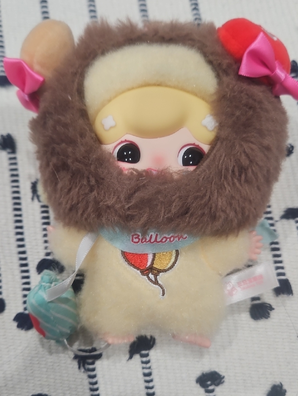 Able Plush Doll — Brown, Cream & Pink Cute Balloon Toy